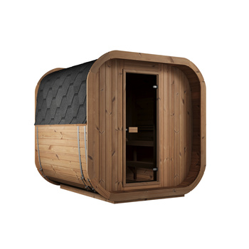 Sauna Ogrodowa Icon 220 XL dla 4 osób / Piec Elektryczny Harvia Harvia lub Opalany Drewnem Harvia / Wysokiej Jakości Świerk Skandynawski Poddany Obróbce Termicznej | Wellness | Relaks | SPA | Wellness | Relax | SPA | Drewno Thermo | Nowoczesny Design