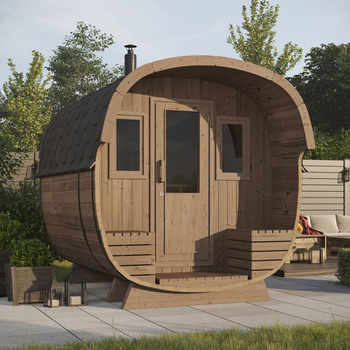 Sauna Icon 292 Zewnętrzna Dla 6 osób / Piec elektryczny lub Opalany Drewnem Harvia / Wysokiej Jakości Świerk Skandynawski (Thermowood)